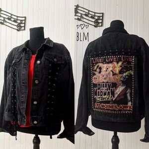 Ozzy Osbourne lace up denim jacket